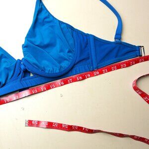 DDD 34 Underwire Adjustable Shoulder Tie-Front Turquoise Swim Top